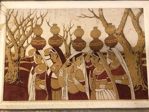 lot 103 image: Large Vintage Batik Painting