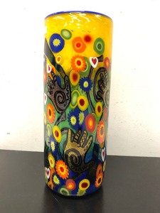 lot 174 image: Beautiful Large Signed Millefiori Design Heavy Art Glass Vase