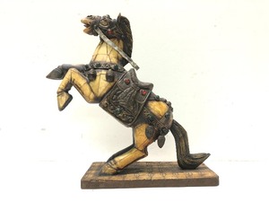 lot 178 image: Wonderful Old Jeweled Bone Horse Sculpture