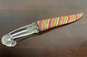 lot 5 image: Excellent Antique Mughal Rock Crystal Rams Head Dagger 