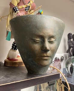 lot 6 image: Outstanding Ceramic Art Pottery Vase w Face