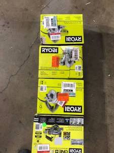 lot 18 image: Lot of Assorted RYOBI 12 -Amps 4 in. Blade Corded Wet Tile Saw   Customer Returns  See Pictures