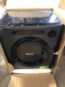 lot 47 image: JEREMY CASS 1.6 cu.ft. vented Front Load Electric Dryer in Gray with Auto Control, UV Sterilization Technology   Customer Returns  See Pictures  Customer Returns See Pictures
