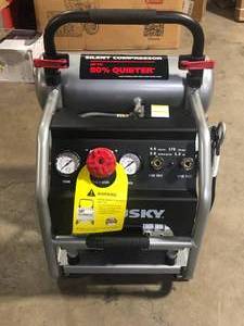 lot 14 image: Husky 4.5 Gal. Portable Electric-Powered Silent Air Compressor  Customer Returns  See Pictures