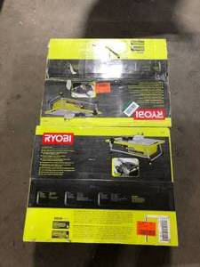 lot 33 image: Lot of  RYOBI 4.8 -Amps 7 in. Blade Corded Tabletop Wet Tile Saw Customer Returns See Pictures