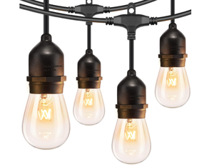 lot 125 image: 2 Pack 48 Feet Outdoor String Lights 15 Sockets