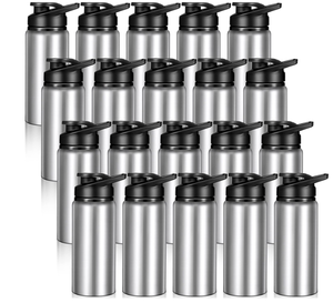 lot 213 image: 20 Pack Aluminum Water Bottles 20 Oz Metal Sports Bottles