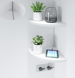 lot 228 image: HAO Floating Corner Shelf Invisible Wall Mounted 17 Inch Set of 2 White