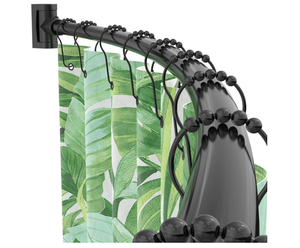 lot 218 image: PrettyHome Adjustable Arched Curved Shower Curtain Rod Rustproof Expandable Aluminum Metal 38-72 Inches
