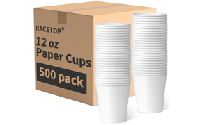 lot 242 image: 500 pack  12 oz Disposable Paper Coffee Cups