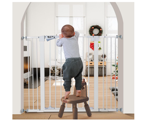 lot 303 image: Blety Extra Tall Safety Gate with Auto Close Door WHITE