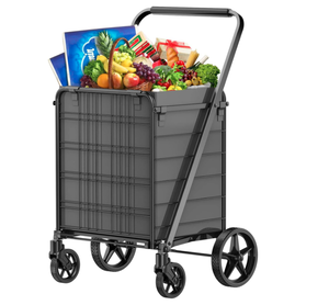 lot 305 image: Heavy Duty Large Grocery Cart with 360° Swivel Wheels 280 lbs