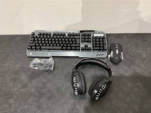 lot 222 image: Wireless Gaming Keyboard Mouse Bluetooth Headset Kit with 16 RGB Backlit Rechargeable Battery