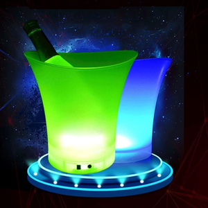 lot 243 image: LOT OF 12 XENITE 5L169.09oz Ice Bucket, Multifunctional Chilling Beer Champagne Container, Luminescent LED Battery Mode Ice Buckets Bucket