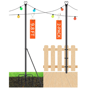 lot 263 image: LOT OF 3 BOXES String Light Pole - Steel Poles for Outdoor String Lights
