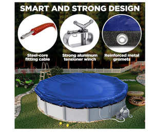 lot 267 image: 24 Ft  Premium Rouind Winter Pool Cover for Above Ground Pools