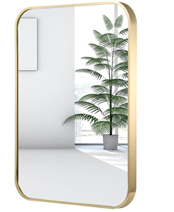 lot 292 image: Framed Rectangular Mirror with Rounded Corners 20x28