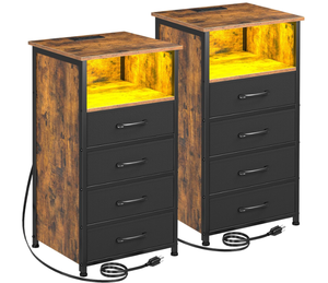 lot 15 image: SET OF 2 LOAKEKEL Dresser for Bedroom with 4 Drawer