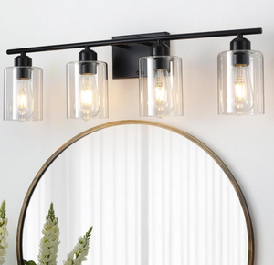 lot 331 image: GZDEZCL 4 Light Black Bathroom Vanity Light