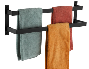 lot 333 image: KOKOSIRI Towel Bars Black Bath Towel Holders