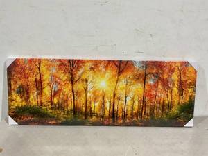 lot 357 image: KREATIVE ARTS - Large Wall Art Autumn Scenery Canvas Print 55x20in