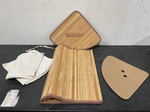 lot 281 image: Foldable Bamboo Laundry Basket with Removable Washable Lining
