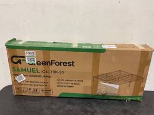 lot 282 image: GreenForest Quick Assembly Queen Size Bed Frame 79.92L x 61.42W x 12H