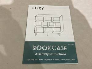 lot 12 image: IOTXY Wooden Open Shelf Bookcase - 3-Tier Floor