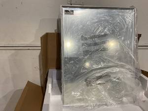 lot 35 image: TokeShimi 20x26 Recessed Medicine Cabinet Bathroom Vanity Mirror Silver Metal Framed
