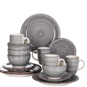 lot 21 image: vancasso Bella Ceramic Dinnerware Set 16 Pieces Grey
