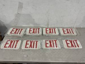 lot 432 image: 8 PACK FREELICHT Red LED Exit Sign with Battery Backup