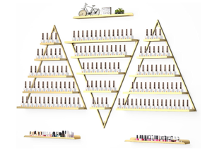 lot 364 image: 5Pc Lorvain Wall-Mounted Metal Nail Polish Display Shelves