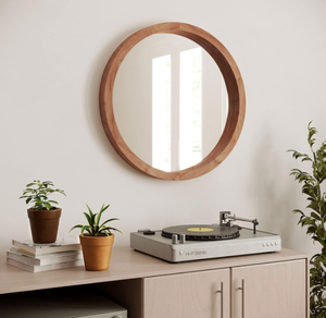 lot 367 image: Modern Market 24 Round Wood Mirror 24L x 24W
