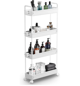 lot 379 image: SOLEJAZZ Slim Storage 4 Tier Rolling Utility Cart