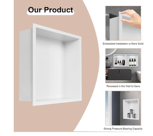 lot 382 image: 12x 12 Shower Niche,No Tile Needed Stainless Steel Wall Niche  (White)