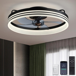 lot 391 image: LUDOMIDE Ceiling Fan with Light and Remote, 6 Wind Speeds