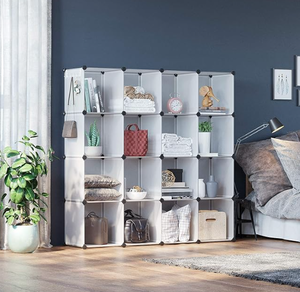 lot 392 image: C & AHOME Cube Storage Organizer 16-Cube Shelves Units, Closet Cabinet