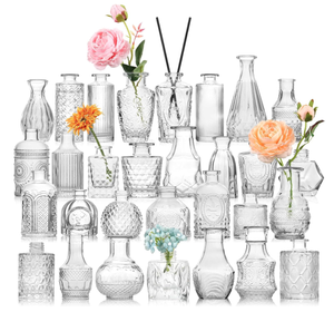 lot 397 image: BIGIVACA Set of 30 Small Vases for Centerpieces for Wedding Decorations