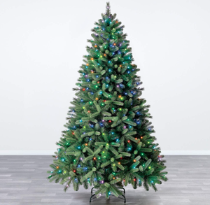 lot 411 image: Evergreen Classics 7.5 ft Pre-Lit Washington Spruce Quick Set Artificial Christmas Tree