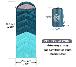 lot 419 image: Flantree 4 Seasons Sleeping Bag Lightweight and Waterproof with Compression Bag