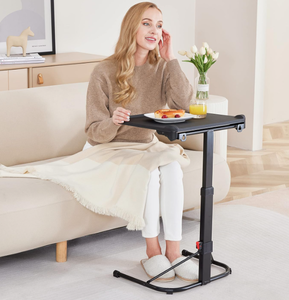 lot 421 image: Maarch Adjustable  Folding Tray Table, (Black)