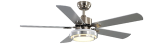 lot 38 image: FINXIN Indoor Ceiling Fan Light Fixtures Remote LED 52 Brushed Nickel