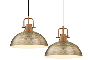 lot 40 image: Emliviar Farmhouse Rustic Pendant Light Fixtures Set of 2