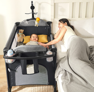 lot 48 image: MMBABY 5-in-1 Pack and Play Portable Crib for Baby,Multifunction Bedside Crib