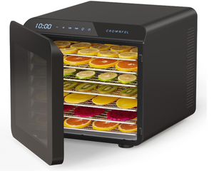 lot 52 image: CROWNFUL Food Dehydrator Machine, 7 Stainless Steel Trays 600W