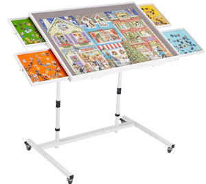 lot 60 image: YISHAN Tilted Jigsaw Puzzle Board with Cover for 1000 Piece Puzzles