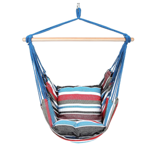 lot 167 image: Blissun Hanging Hammock Chair, Hanging Swing Chair with Two Cushions, 34 Inch Wide Seat