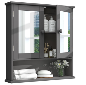 lot 182 image: TaoHFE Grey Medicine Cabinet,Medicine Cabinets for Bathroom with Mirror Grey