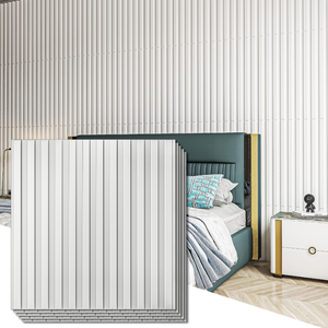 lot 191 image: Art3d Slat Wall Panel, 3D Fluted Textured Panel 12-Tile 19.7 x 19.7in