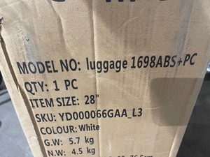lot 383 image: Coollife 28 Hardcase Luggage White